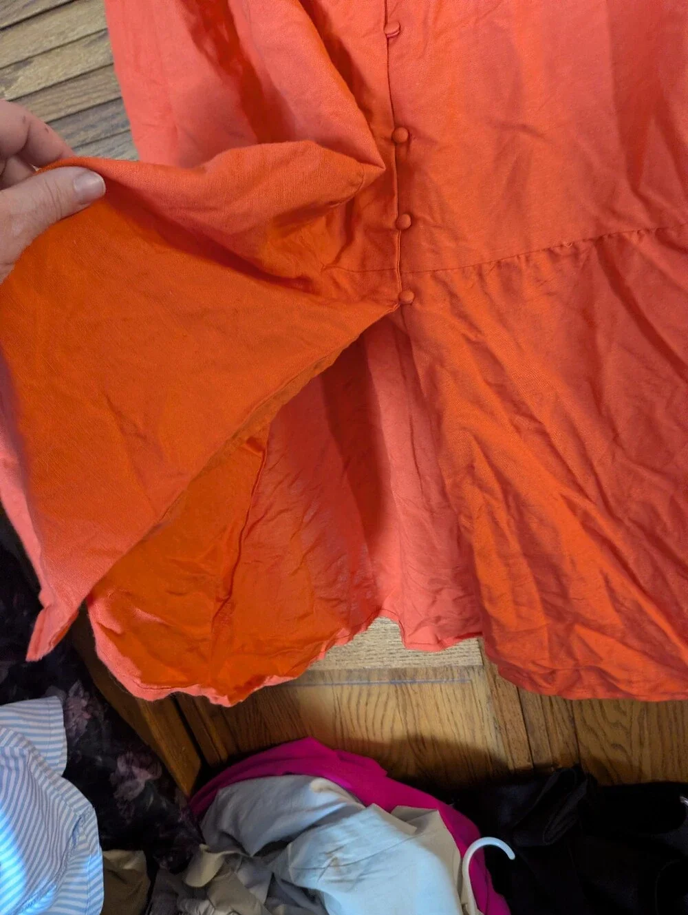 Midnight‎ Sky NWOT Orange Linen Blend Skirt Women's Size Large